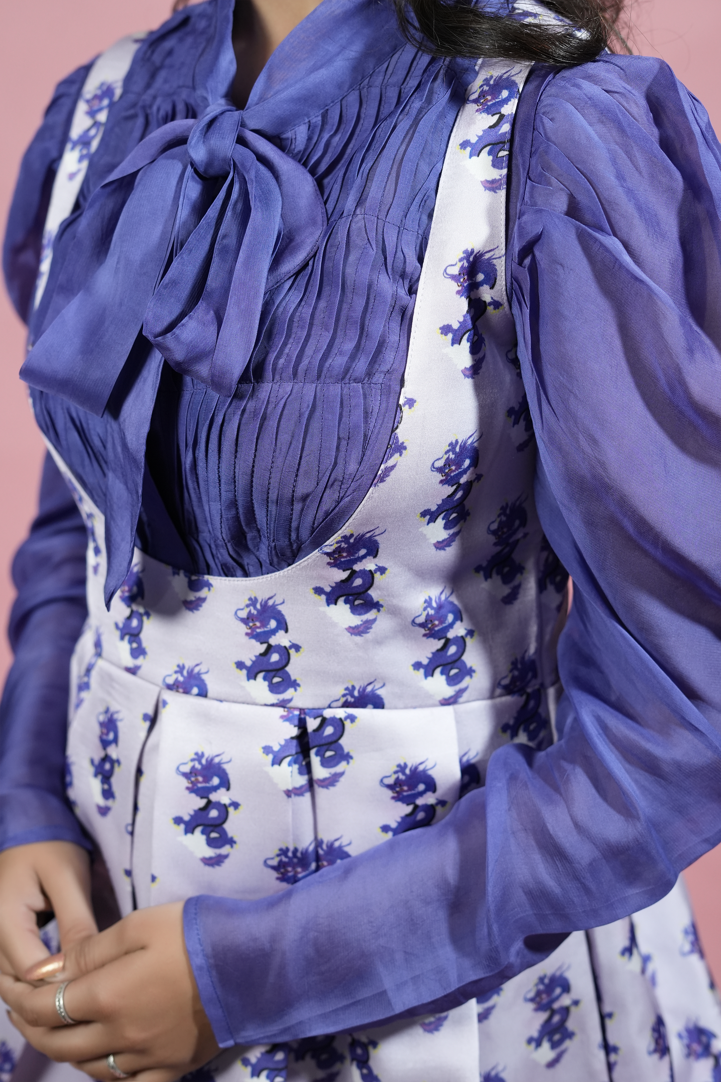 Purple Dragon Pinafore  Set