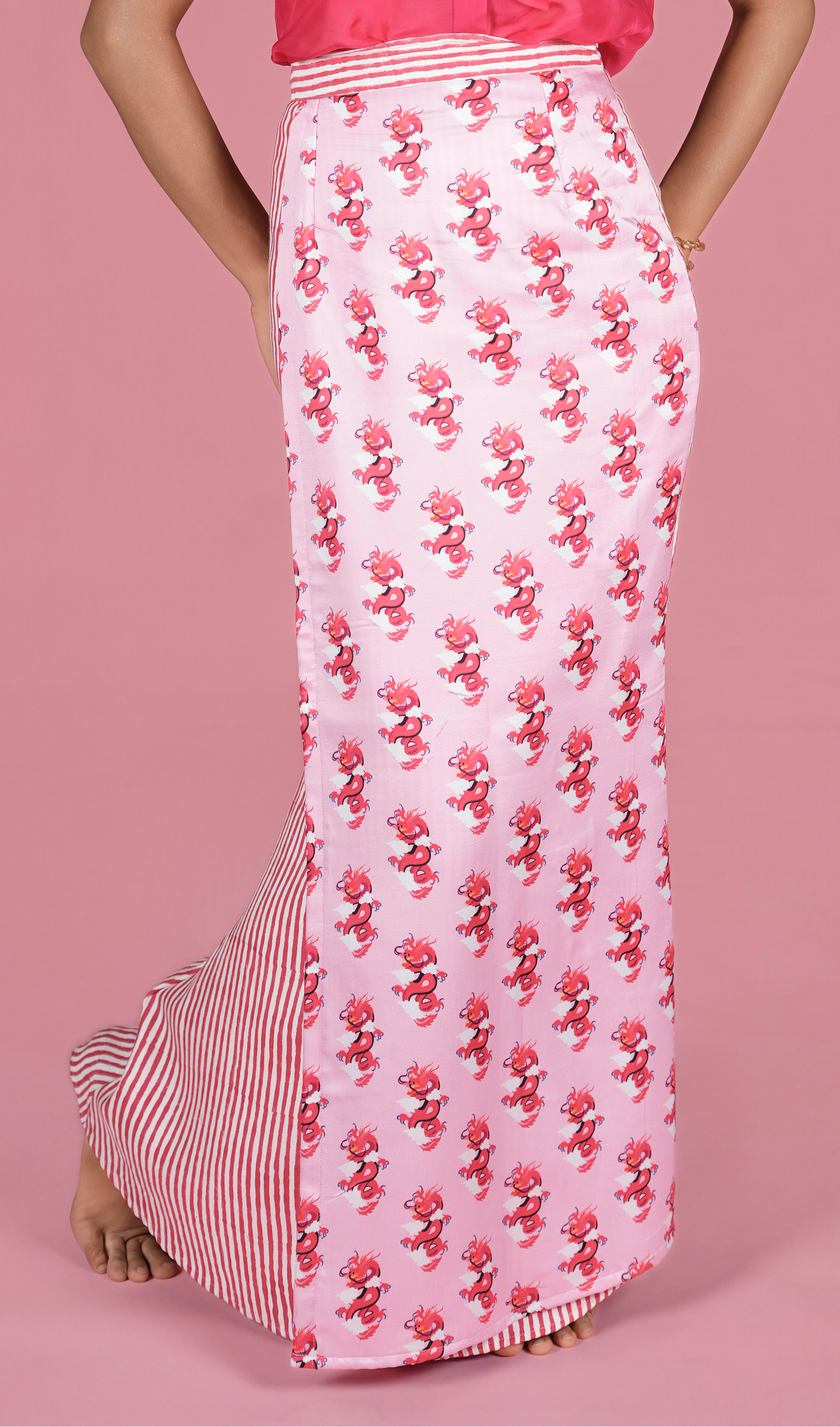 Light Pink Dragon Flap Skirt