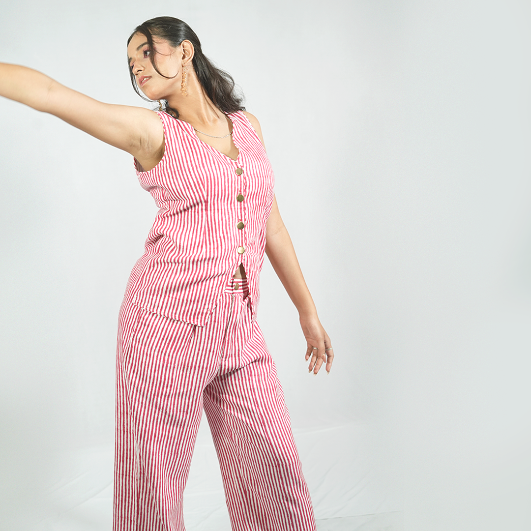 dark pink Stripes pants